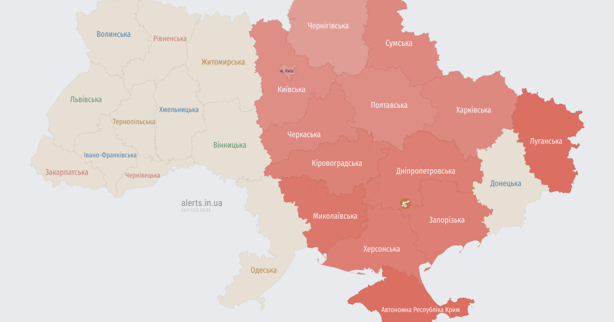 Мапа повітряних тривог