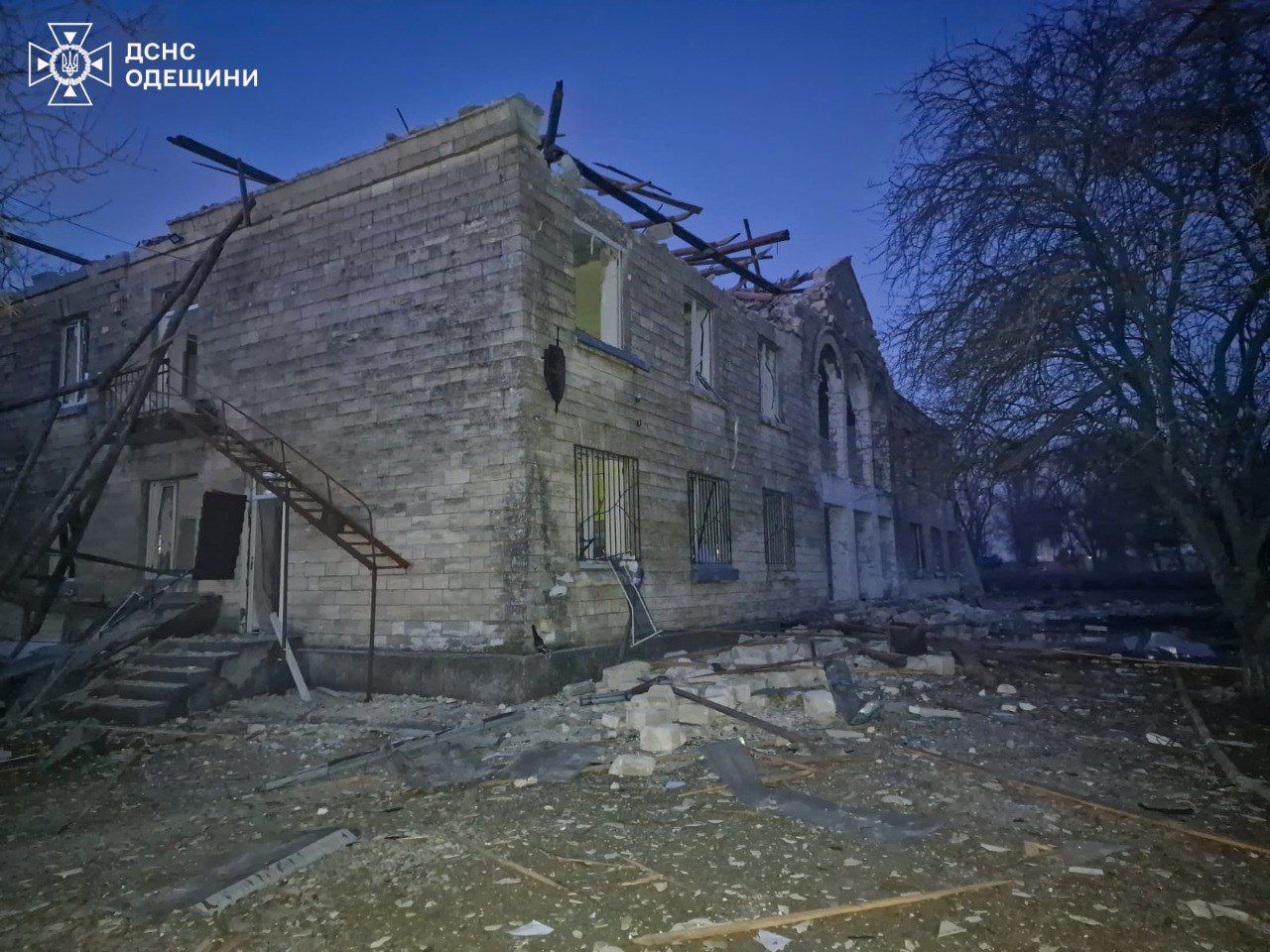 Зруйнований через російську атаку дитячий табір в Одеській області / © ДСНС України у Telegram
