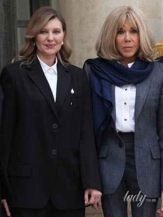 Елена Зеленськая, Владимир Зеленский, Емманюель Макрон, Брижит Макрон