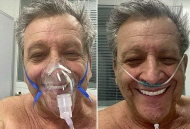 Борис Грачевський в кисневій масці. / © із соцмереж