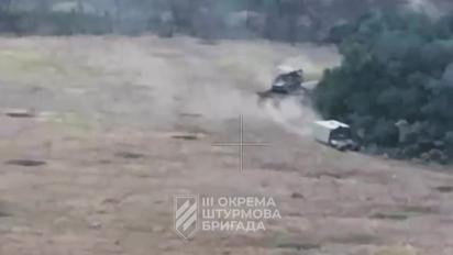 Третья штурмовая отразила атаку врага, сжегши танк и БТР