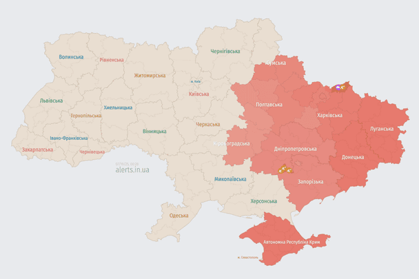 Росія атакує Україну БпЛА: напрямок руху цілей