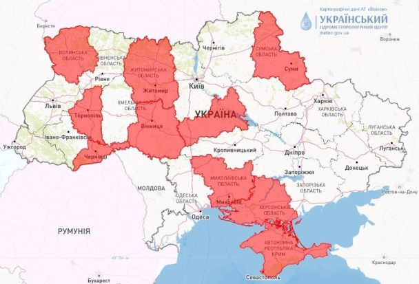 У багатьох областях України існує ризик виникнення лісових пожеж у середу, 19 липня. / © Укргідрометцентр