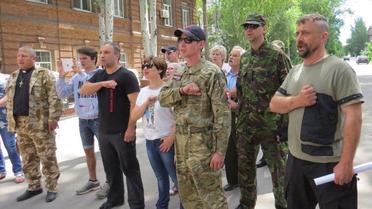 Протест "Правого сектора" в Мариуполе. / © УНИАН