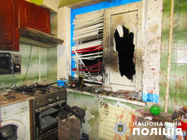 Взрыв гранаты в квартире Запорожья. / © ГУ Национальной полиции в Запорожской области