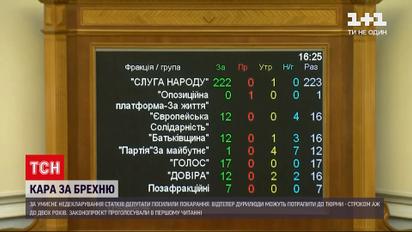 Новости Украины: в Раде приняли законопроект о тюремном заключении за ложь в декларациях