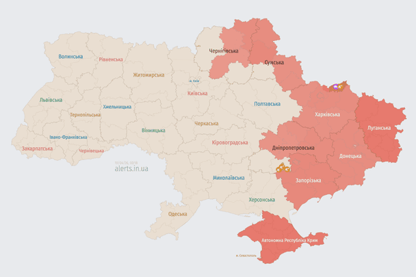 Росія атакує Україну ударними БпЛА: напрямок руху