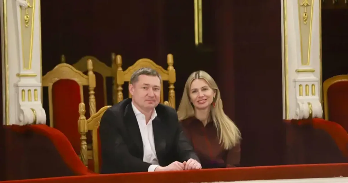 Максим Козицький і Наталія Матолінець у VIP-ложі під час перегляду балету “Мавка” у Львівській опері