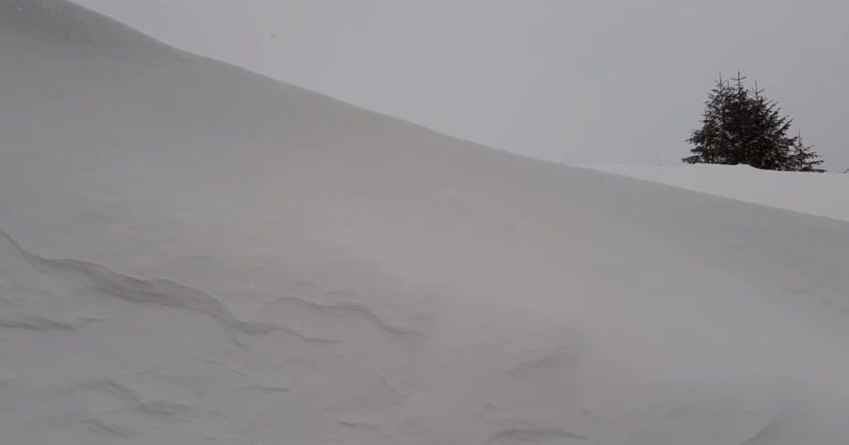 На Драгобраті намело снігу, скріншот з відео / ДСНС Закарпаття