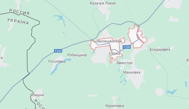 Де розташована Суджа на мапі РФ / Фото: скрин / Google map