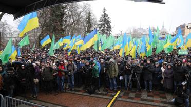 Мітинг Укропу під ВР на підтримку блокади_5 / © Facebook/Yevheniya Kravchuk