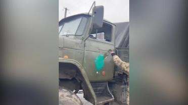 Знято чергове відео розбитих російських військ в Україні