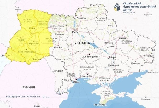 В Україні оголосили штормове попередження 24 липня. / © Укргідрометцентр