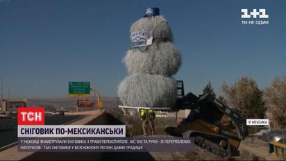 В Мексике создали снеговика из перекати-поля