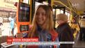 В Киеве 18-летняя девушка-кондуктор создает праздничное настроение в троллейбусе