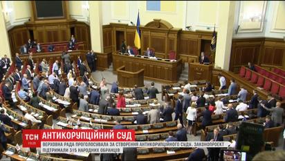 Законопроект про створення Антикорупційного суду підтримали 315 депутатів