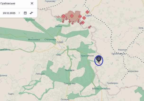 Грабовське на карті / © Deepstatemap