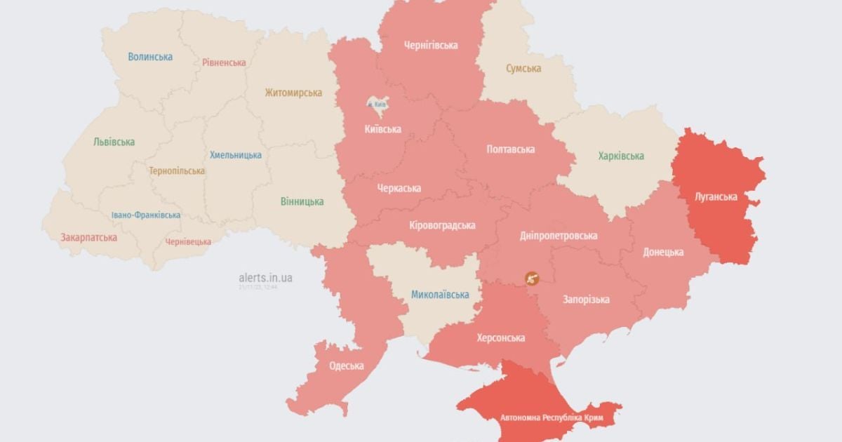В ряде регионов Украины объявлена воздушная тревога