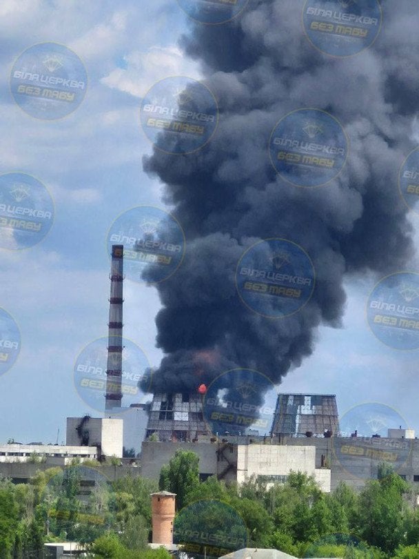 На Белоцерковской ТЭЦ вспыхнул сильный пожар: есть погибшие (видео)
