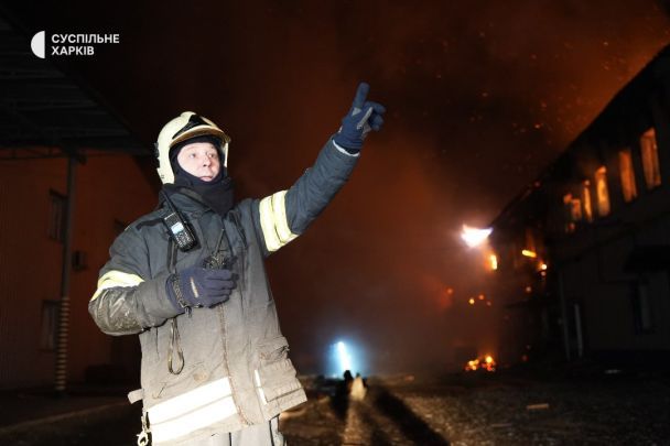 Масштабна пожежа у Харкові після атаки БпЛА / Фото: Суспільне / © 