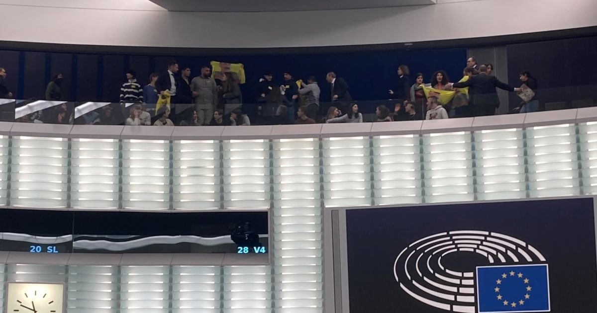 Європарламент терміново припинив засідання через групу курдів у залі: відео