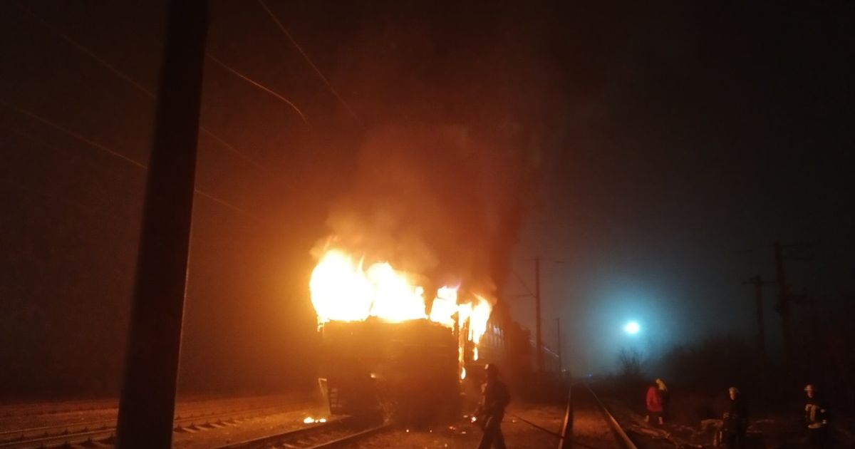 Пожежа в електричці на Київщині