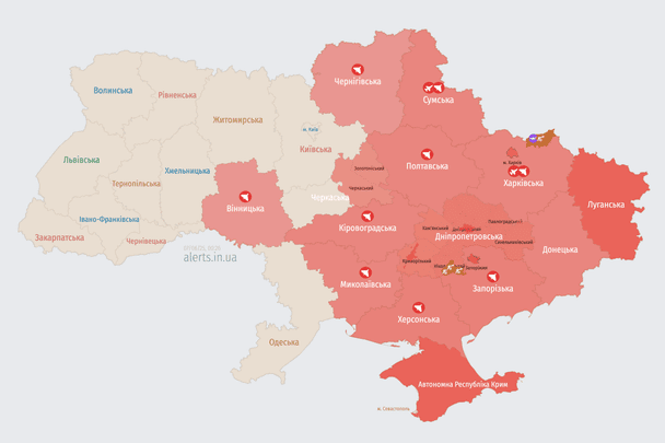 Україну атакують ворожі БпЛА: напрямок руху цілей