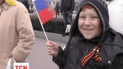 По улицам Севастополя прошли маршем сторонники аннексии полуострова