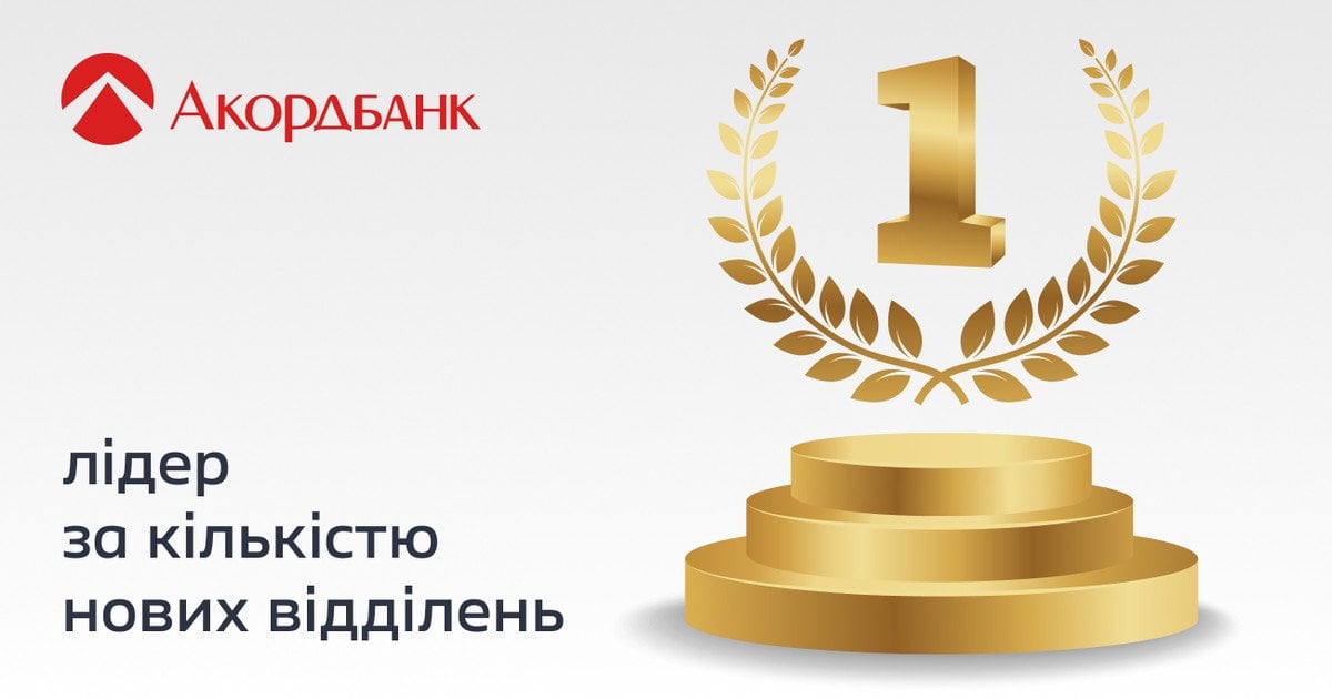 Всупереч тренду: Акордбанк став лідером за темпами розвитку мережі відділень в Україні