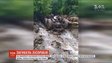 Під час грози у горах вантажівка з лісорубами упала в річку