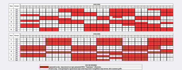 Графік відключення світла на Житомирщині 19 лютого