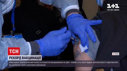 Коронавірус в Україні: Рівненська область вийшла в лідери за темпом добової вакцинації