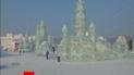 Самый холодный город в Китае превратился в ледяной замок