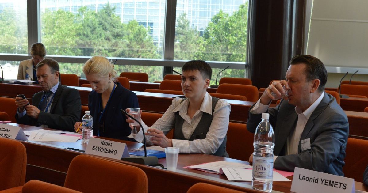 Надія Савченко на засіданні ПАРЄ
