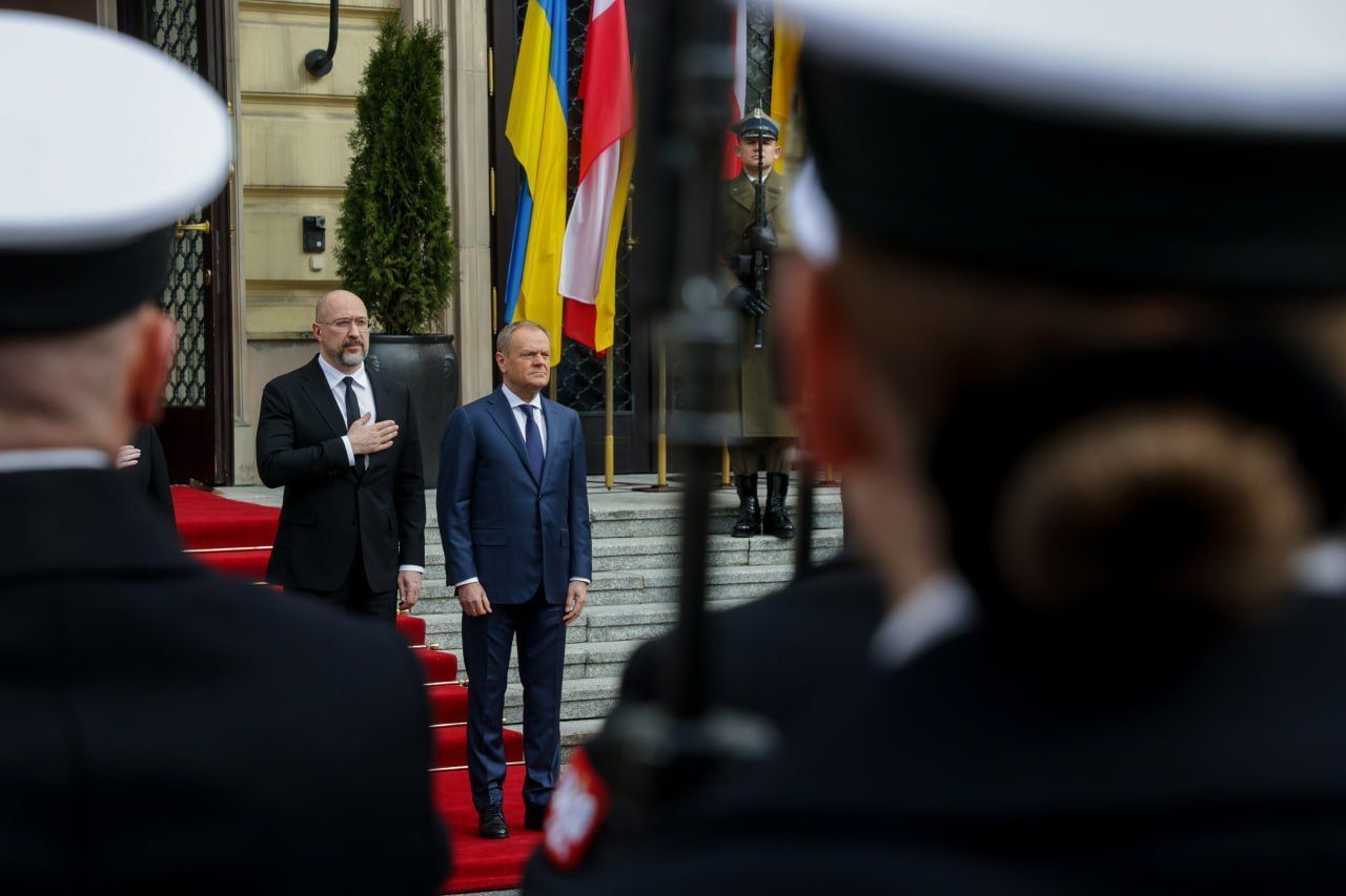 Прем'єр-міністр України Денис Шмигаль зустрівся з прем'єром Польщі Дональдом Туском / © Telegram/Денис Шмигаль