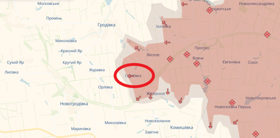 Просування РФ. Мапа DeepState. / © 