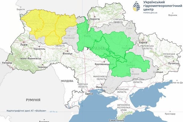Синоптики попереджають, що найближчими днями на річках басейну Прип’яті очікується подальше півищення рівнів води / © Укргідрометцентр