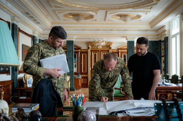 Владимир Зеленский, Александр Сырский и Андрея Гнатов. / © Владимир Зеленский