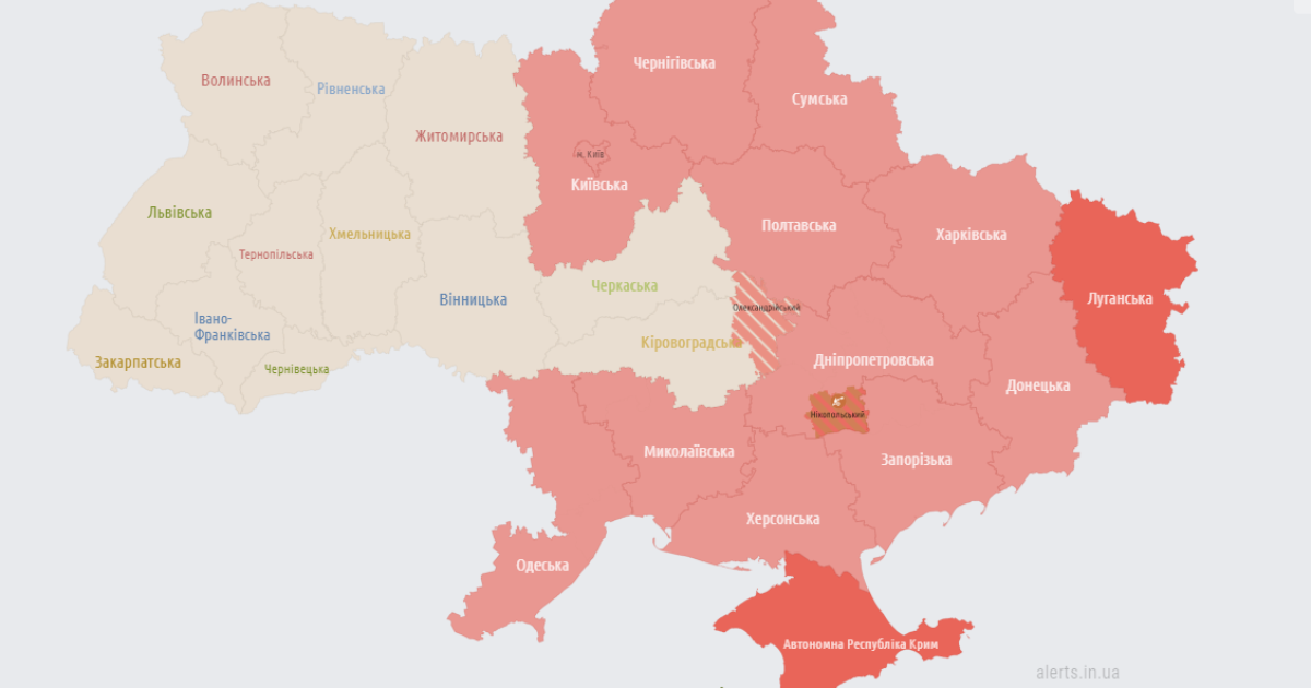 В Украине ночью 22 мая раздается тревога.