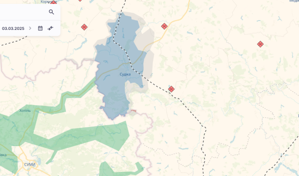 Карта бойових дій на Курщині / © Deepstatemap