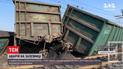 В Кривом Роге 14 вагонов товарного поезда сошли с рельсов во время движения