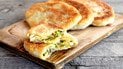 Ленивые творожные пирожки с яйцом зеленью и сыром