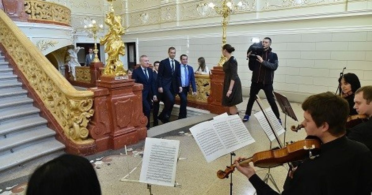 Чеферин в Одесской опере / © Федерация футбола Украины