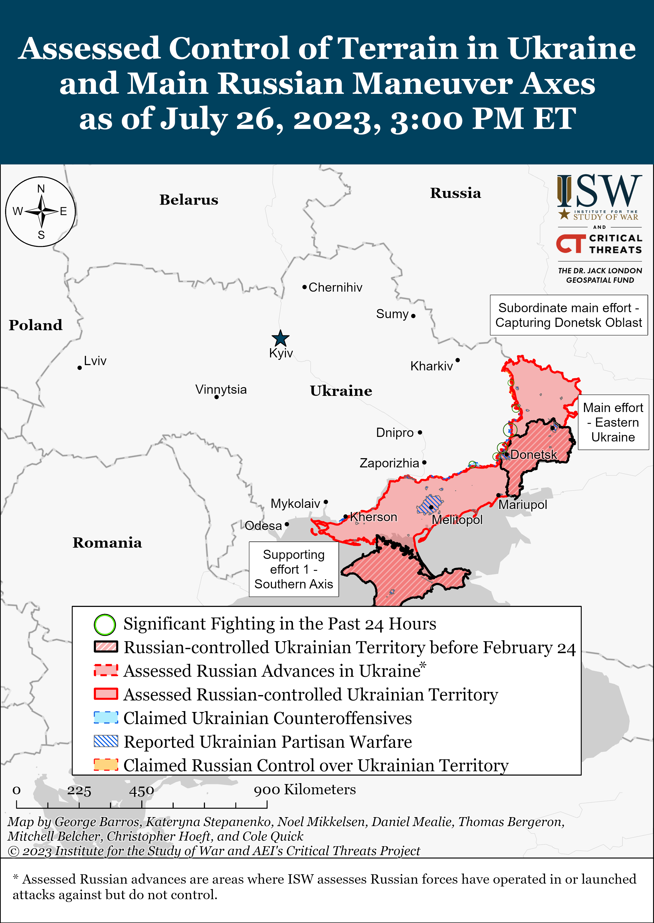 Контрнаступ ЗСУ: де атакують. ФОТО: мапа/ISW / © 