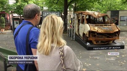 Память о Буче уже в Берлине: расстрелянное россиянами авто привезли в столицу Германии