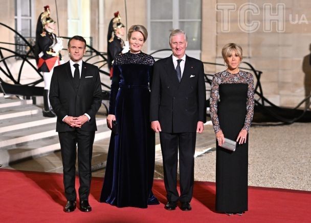 Королева Матильда, король Филипп, Эммануэль и Брижит Макроны / © Getty Images