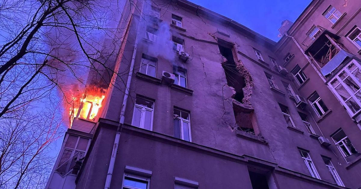 Удар дронов по Киеву 1 января.