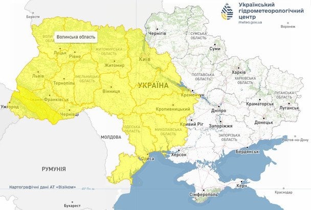 Попередження про небезпечні метеорологічні явища / © Укргідрометцентр