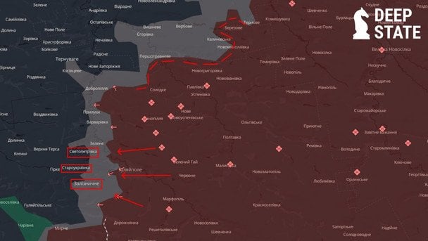 Сили Оборони продовжують здійснювати зачистку на стику Дніпропетровської та Запорізької областей.  / © t.me/DeepStateUA