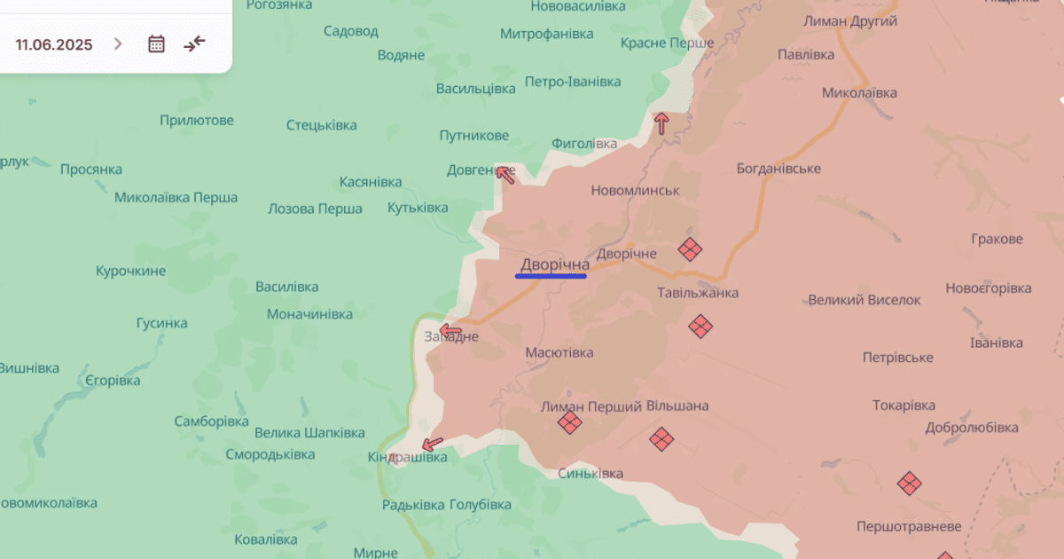 Dvorichna on the map / © Deepstatemap
